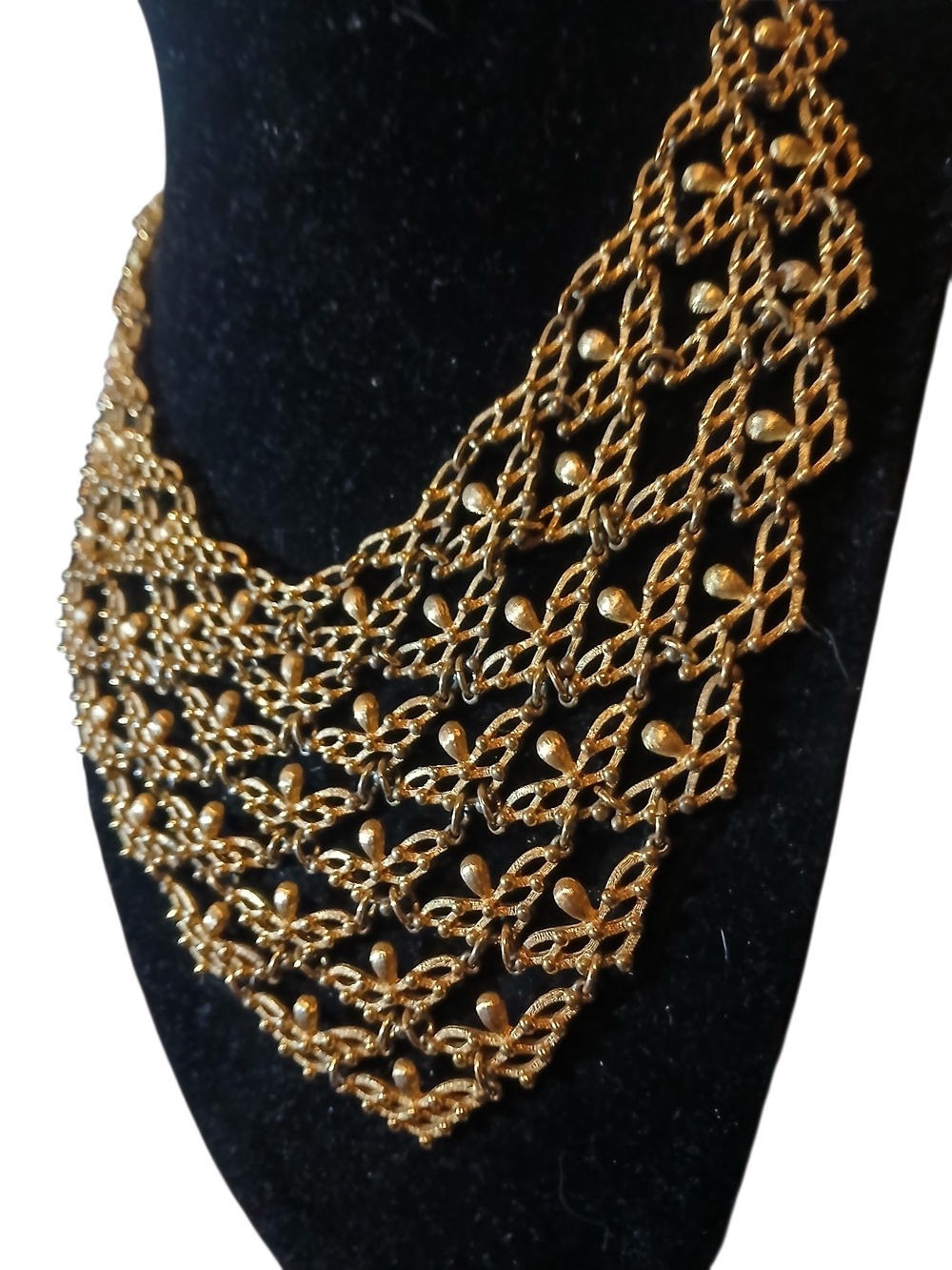 Monet Signed Vintage Bib Style Statement Necklace - Picture 12 of 12
